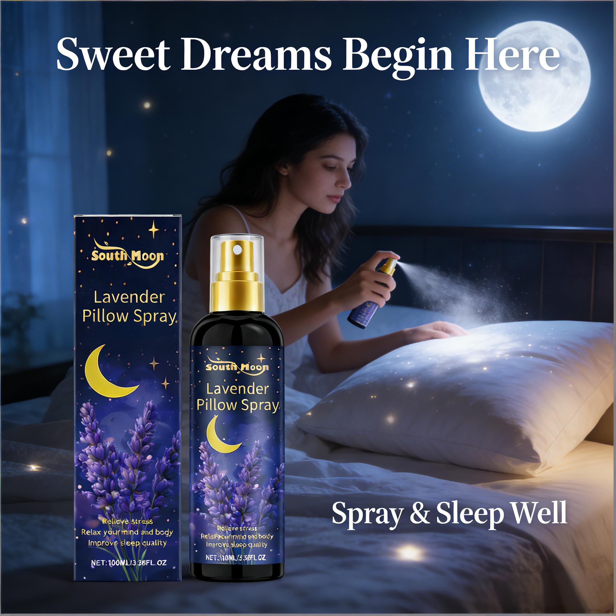 Lavender Pillow Spray - สเปรย์ฉีดหมอนลาเวนเดอร์ ช่วยลดความวิตกกังวล หลับง่ายขึ้น ปรับปรุงคุณภาพการนอนหลับ กลิ่นหอมบำบัดจากธรรมชาติ สเปรย์ผ่อนคลายร่างกาย