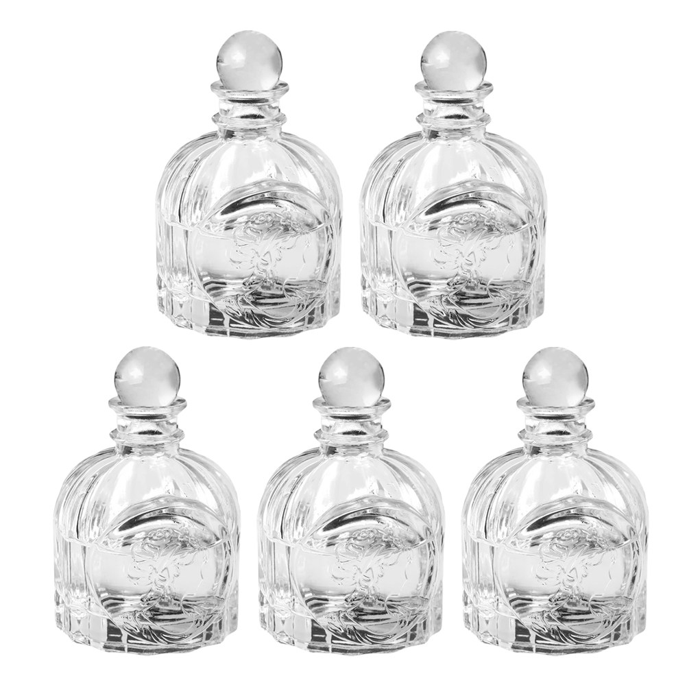 Home Fragrance Diffusers - 5 ชุดขวดน้ำหอมโปร่งใสสไตล์ฝรั่งเศสขวดน้ำหอมสำหรับบ้านรถอโรมาเธอราพีภาชนะแก้ว