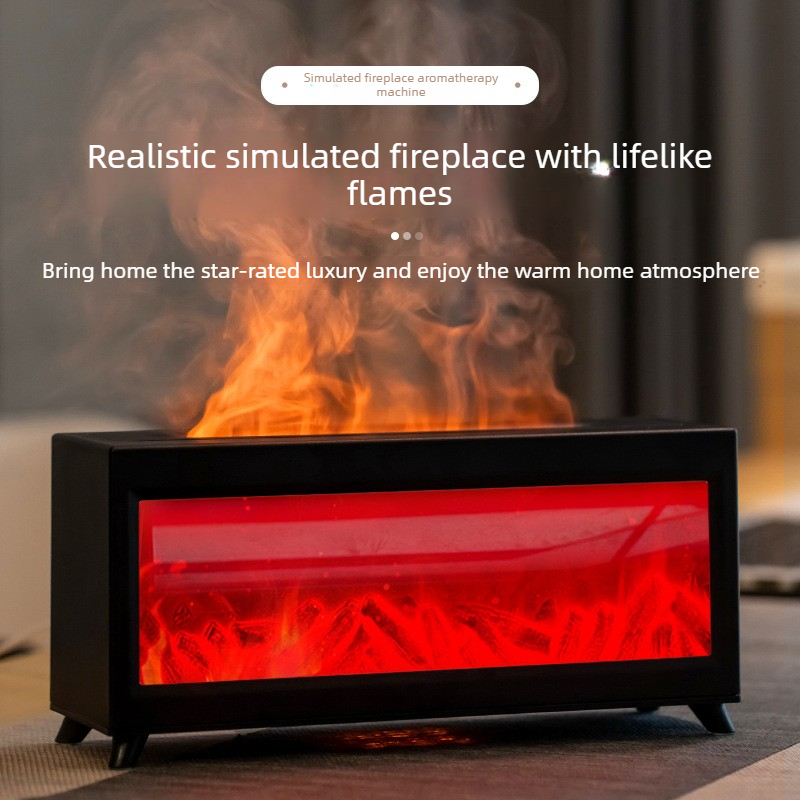 Home Fragrance Automatic Spray - เครื่องพ่นไอน้ำอโรมาแบบจำลองเตาผิง, เครื่องเพิ่มความชื้นในอากาศแบบพ่นหมอกหนาพิเศษสำหรับบ้านและสำนักงาน, เครื่องพ่นน้ำหอมอัตโนมัติรูปทรงเตาผิง