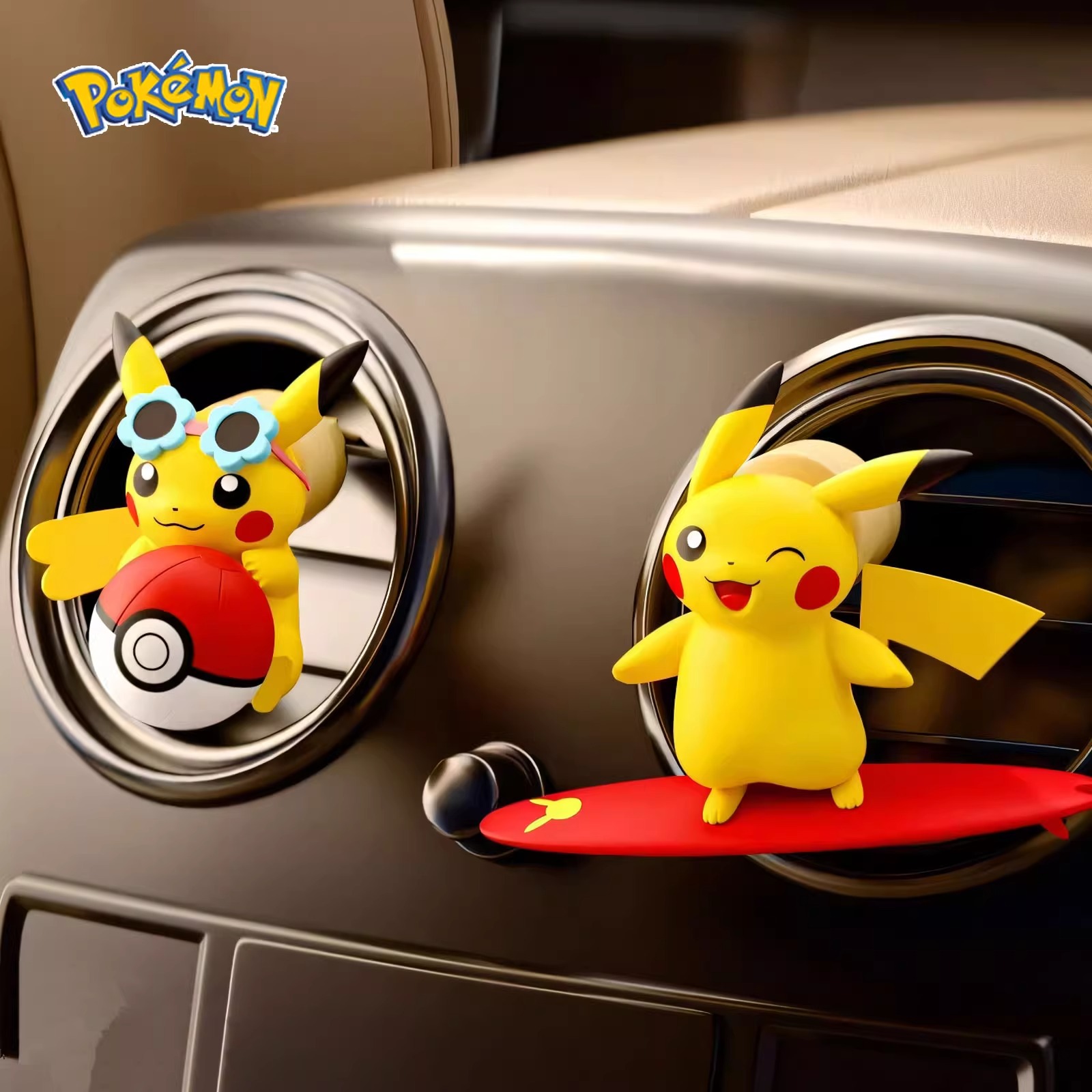 Car Vent Diffuser - อะนิเมะ Pokemon Pikachu Action Figure น้ําหอมกลิ่นจัดแต่งทรงผม
