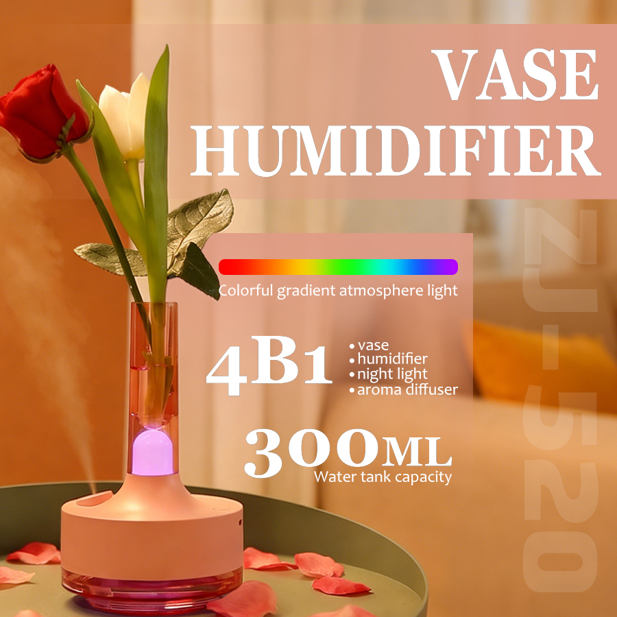 Home Fragrance Electric Diffuser - เครื่องกระจายกลิ่นหอมแบบแจกัน 2026, เครื่องเพิ่มความชื้นแบบละอองเย็นแบบชาร์จได้, ไฟกลางคืน 7 สี,
