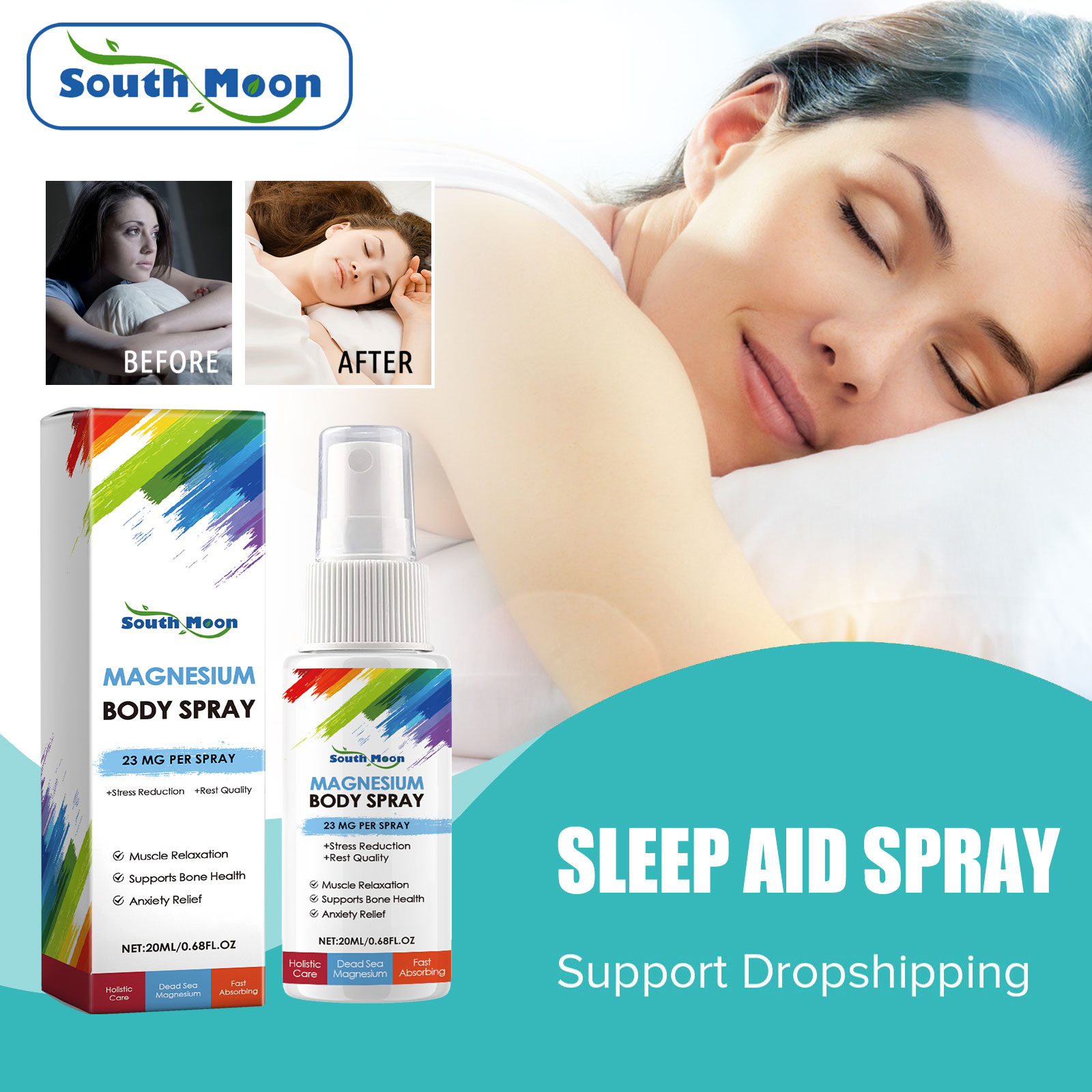 Lavender Pillow Spray - South Moon สเปรย์รักษาอาการนอนไม่หลับ Fall Asleep บรรเทาความวิตกกังวล