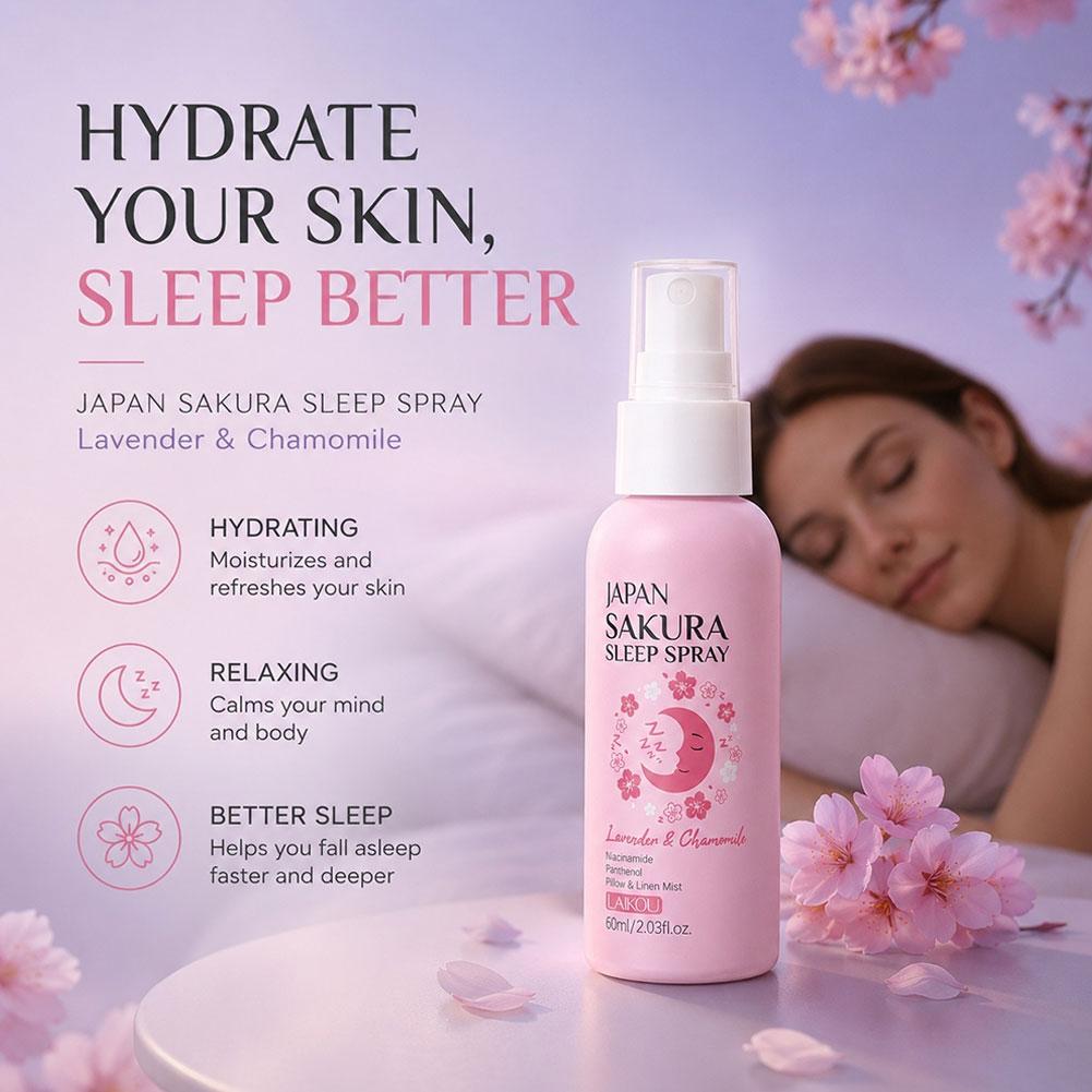 Lavender Pillow Spray - สเปรย์ฉีดหมอน LAIKOU กลิ่นซากุระญี่ปุ่น, สเปรย์ลาเวนเดอร์ช่วยผ่อนคลาย บำรุงผิว ช่วยลดความเครียด