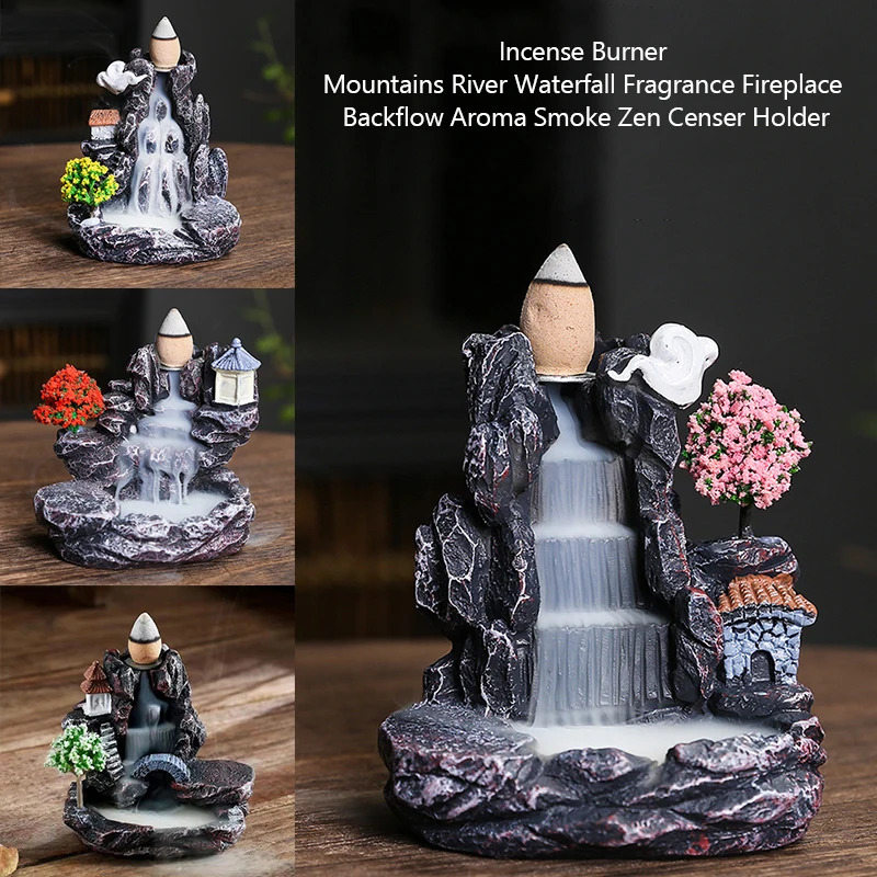 Incense Cone Holder - Backflow ผู้ถือธูปน้ําตกธูป Burner ตกแต่งบ้านน้ํามันหอมระเหยเครื่องประดับธูปหอมพร้อม Backflow ธูปหอม