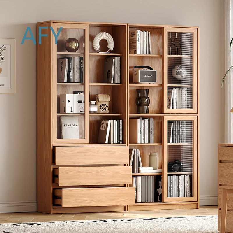ตู้หนังสือไม้โอ๊คแข็งพร้อมประต - Muji Home Storage บทวิจารณ์และราคา