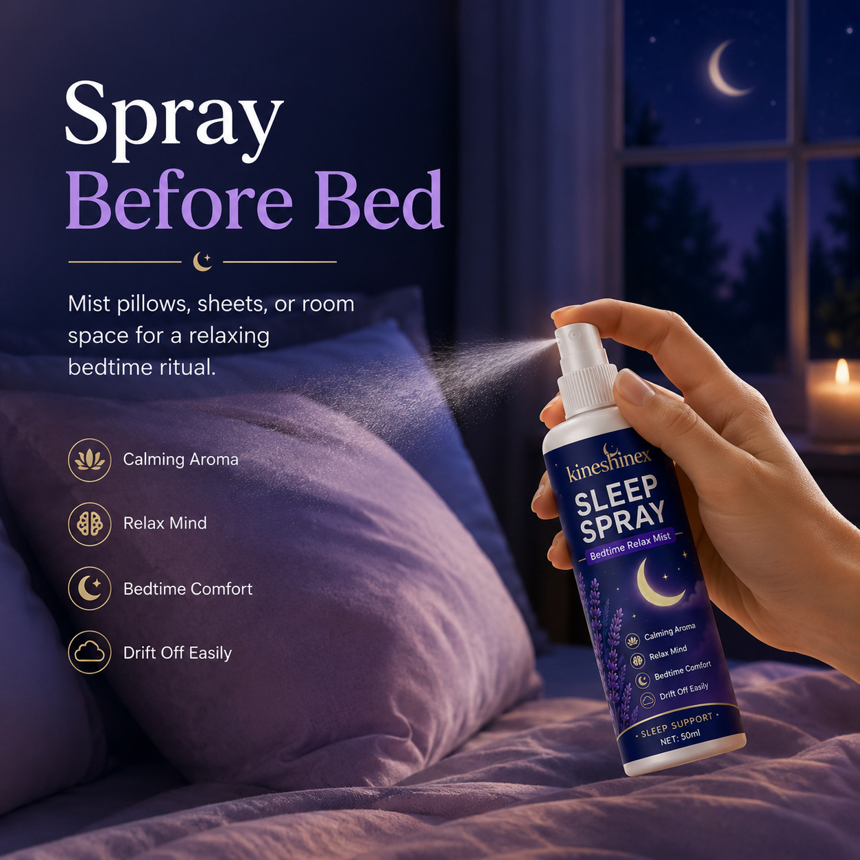สเปรย์ช่วยการนอนหลับ – สเปรย์ฉ - Lavender Pillow Spray บทวิจารณ์และราคา