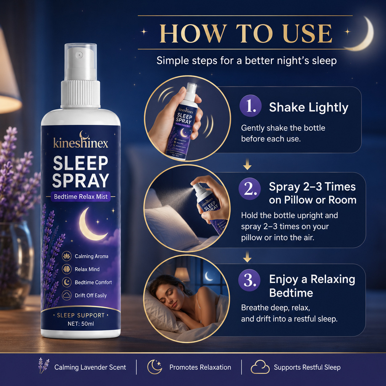 สเปรย์ช่วยการนอนหลับ – สเปรย์ฉ - Lavender Pillow Spray บทวิจารณ์และราคา